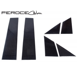 FIAT 500 Pillar Trim by Feroce - Carbon Fiber (6pc set)